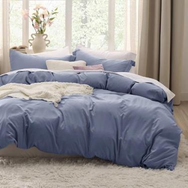 Imagem de Capa de Edredom Bedsure King Size - 3 Peças Pré-Lavadas - Azul Ardósia