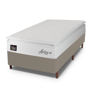Imagem de Cama Box Solteiro Hellen Mustang Espuma D45 Pillow Top 0,88x188x57cm
