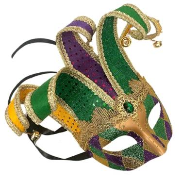 Imagem de Máscara unissex masculina vintage de arlequins carnaval para cosplay dança aniversário festa de carnaval (carnaval)