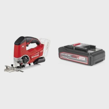 Imagem de Kit Serra Tico Tico a Bateria Te-js 18 Li com Bateria Power-x-change 18v 2,5 Ah Li Einhell Preto