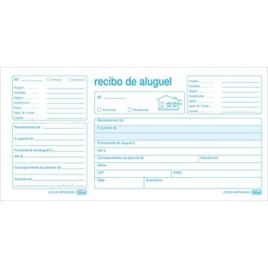 Imagem de Recibo de Aluguel Com Canhoto - 50 Folhas - Pacote com 20 unidades - T