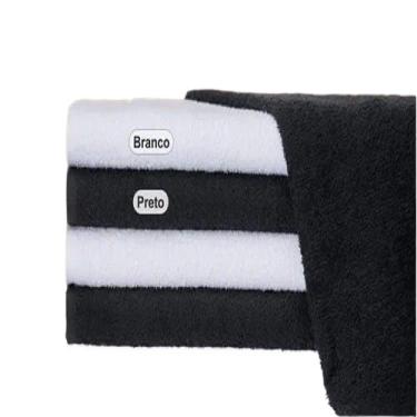Imagem de Kit 10 Toalhas de rosto Grande Felpudas para algodão(5 preta + 5 branca)