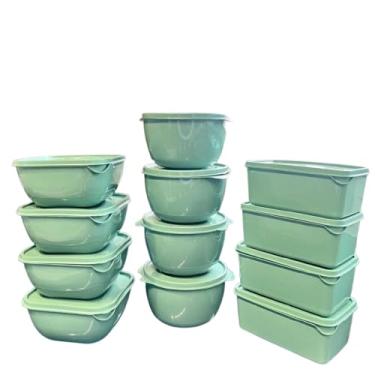 Imagem de Kit 12 Potes Plásticos, Vasilha, Marmita - formatos variados - 1 litro - Kit com 12 unidades, Ideal para Marmitas, Saladas e Organização (Cores Aleatórias), aceita sugestão de cor