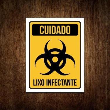 Imagem de Placa Lixo Infectante - Placa De Sinalização Cuidado 36X46 - Sinalizo