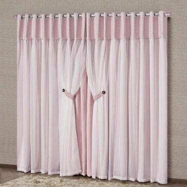 Imagem de Cortina Dubai Blackout 2M X 1,70M Rosa - Casa Scarpa