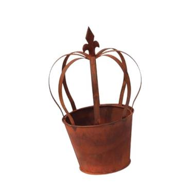 Imagem de Ｂｅｓｇａ Vaso de ferro para plantas, vaso de flores clássico desgastado, de flores rústico, pequeno vintage para porta da frente, decoração de casa, casamento, 21x21x33cm