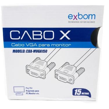 Imagem de Cabo Vga 15m Monitor Lcd Pc Tv Projetor 15 Metros Blindado