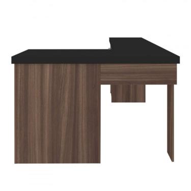 Imagem de Mesa Para Escritório Em L 3 Gavetas Mali Artany Ipê/preto