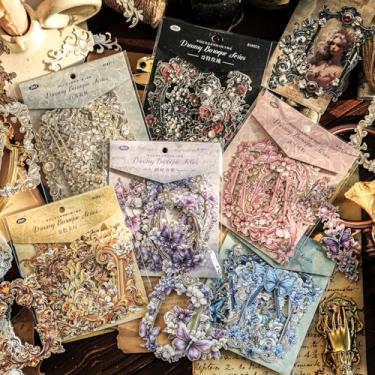 Imagem de Alideco 120 peças adesivos vintage Dream Wisp scrapbooking lixo diário artesanato decoração adesivos (menghuanbaluoke)
