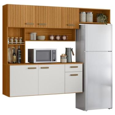 Imagem de Cozinha Suspensa Lilian Freijó UV/Off Acetinado/Ripado Frisado Z44 - M