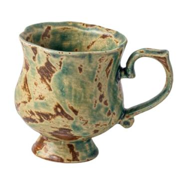 Imagem de ＫＬＫＣＭＳ Caneca de cerâmica com alça para café, para casa ou trabalho, enfeite de mesa, decoração criativa, copos rústicos, xícara de chá, copo