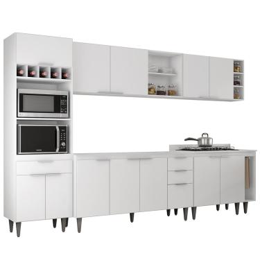 Imagem de Armário de Cozinha CP07 Para Pia 150cm Pérola Z34 Branco    - Mpozenato