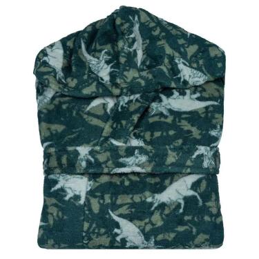 Imagem de Roupão Infantil Microfibra Sofisticata Kids P Dino C/Capuz