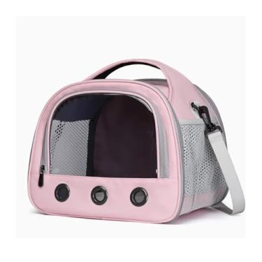 Imagem de Gaiola de pássaro, bolsa de passeio de papagaio, respirável, para uso ao ar livre, com bolsa transversal dedicada para pássaros, gaiola de voo portátil (rosa)