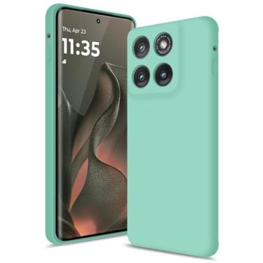 Imagem de Btstring Capa para Motorola Edge 2025, capa de silicone macio com proteção de câmera atualizada, capa fina à prova de choque com forro de microfibra antiarranhões, verde menta