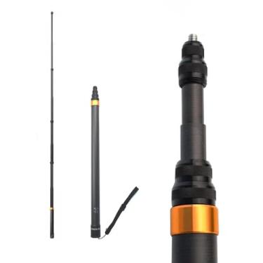 Imagem de Jakoly Bastão de selfie invisível de fibra de carbono de 2,9 m/114,2 polegadas para Insta360 X5/X4/X3/ONE RS/ONE X, haste de extensão extralonga leve, monopé estendido de 0,6 cm para GoPro e