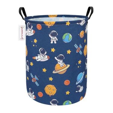 Imagem de Cesta de armazenamento QUEENLALA Large Round Yellow Star Astronaut