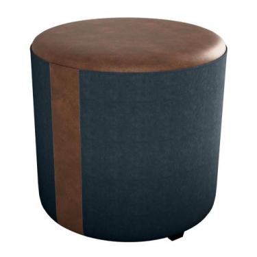 Imagem de Puff Redondo Copenhage Corano Marrom Veludo Light Milani Store, Chumbo