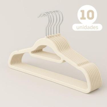 Imagem de Kit 10 Cabides em Veludo Premium Antideslizante para Roupas Calça com 