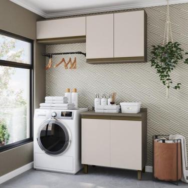 Imagem de Lavanderia Modulada 03 Peças com Tampo Aurora - Espresso Móveis
