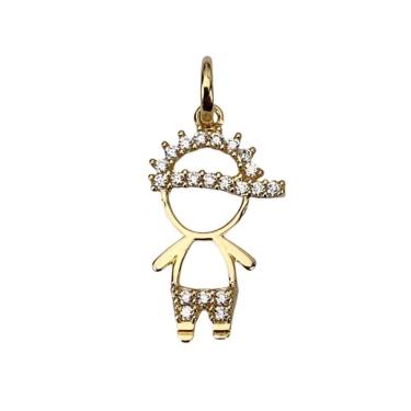 Imagem de Pingente Menino Com Zircônia Em Ouro 18K