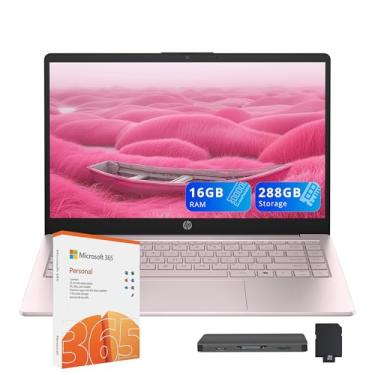 Imagem de HP Stream Laptop HD de 14 polegadas para estudantes e empresas, processador Intel N150, 16 GB de RAM, Intel Graphics, 288 GB de armazenamento (128 GB UFS+conjunto de estação de ancoragem de 160 GB), 1