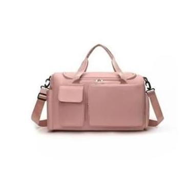 Imagem de Bolsa Mala de Viagem Multifuncional de Grande Capacidade Resistente e Impermeável(Rosa Claro)