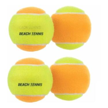 Imagem de Bola De Beach Tennis Kit 4 Bolinhas Profissional Certificado
