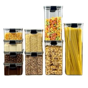 Imagem de Monte Seu Kit Pote Hermético Para Mantimentos De Cozinha Dispensa Armário Plástico(Kit 10-9 Potes)