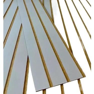 Imagem de Kit 100 Placas Painel Ripado Revestimento de Parede MDF 45x11 Decorativo Moderno Envio Imediato (Kit - 50 Placas,Azul claro)