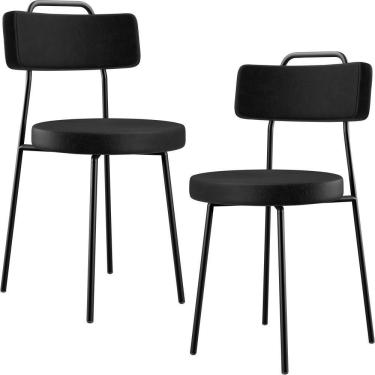 Imagem de Kit 02 Cadeirass Para Sala De Jantar Barcelona F01 Preto