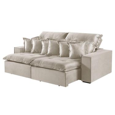 Imagem de Sofá 5 Lugares Retrátil E Reclinável M-144 Veludo Martins Creme