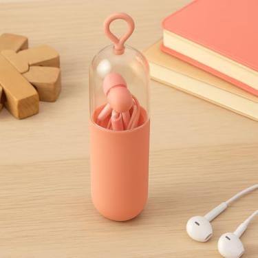 Imagem de Fone de Ouvido Auricular com Fio Rosa, Conector P2 3.5mm, Com Estojo – Leve, Confortável e Compatível com Celular, Tablet, Notebook e MP3