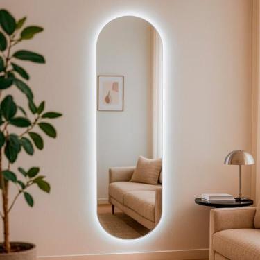 Imagem de Espelho Organico Pílula 150x50cm Com Led Espelho de Parede Para Sala Q