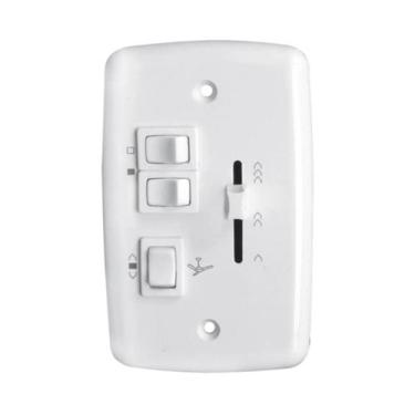 Imagem de Chave Controle Deslizante Ventilador de Teto 2 Teclas Luz Bivolt - Rim