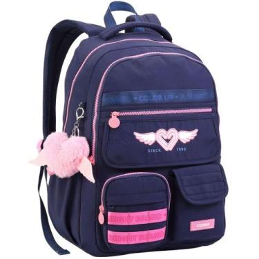 Imagem de Mochila de Costas Juvenil Feminina Material Escolar Resistente Design 