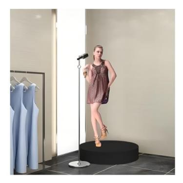 Imagem de Pedestal de exibição de loja para manequim, elevador de exibição de loja de boutique nupcial, suporte de exibição redondo plataforma cilíndrica palco para eventos, fotos de produtos, decoração (branco