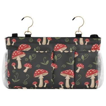 Imagem de Burbuja Organizador de armazenamento suspenso de cabeceira de cogumelo com 2 alças e ganchos para casa, faculdade, dormitório, beliche e berço de hospital