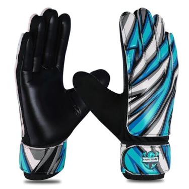 Imagem de FIGHTSENSE Luvas de goleiro de futebol para crianças, meninos, luvas de goleiro de futebol, palma de látex de 5 mm, respiráveis, aderência forte antiderrapante, proteção de pulso dupla (azul, tamanho
