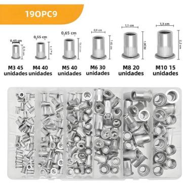 Imagem de Conjunto De Porcas De Rebite De Cabeça Chata De Alumínio M3-M10, 100 P