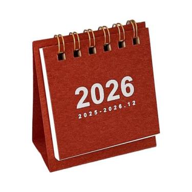 Imagem de Mini Calendário De Mesa Espiral 2026: Decoração Criativa Para Escritór