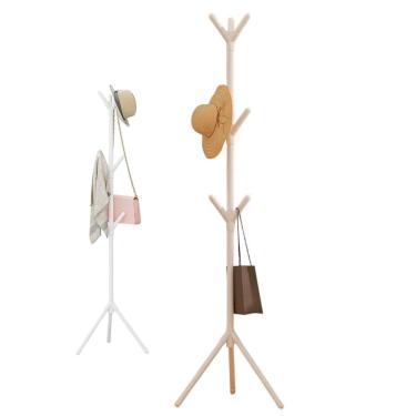 Imagem de Mancebo Arara Cabideiro 9 Ganchos Organizador Porta Bolsa Chapeu Roupa Casaco Organizaçao Quarto Closet Banheiro