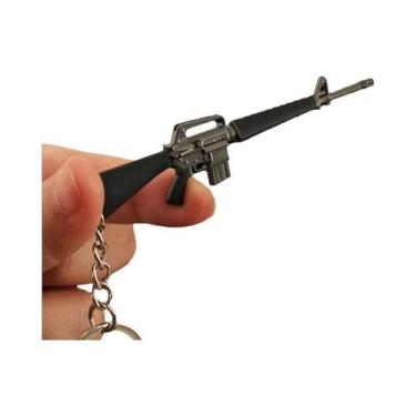 Imagem de Chaveiro Modelo De Mini Arma 9CM M16A1, Pingente De Metal, Joia, Porta