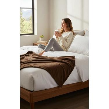 Imagem de Cobertor Microfibra Casal 200x180cm - Toque Aveludado Marrom - Congrat