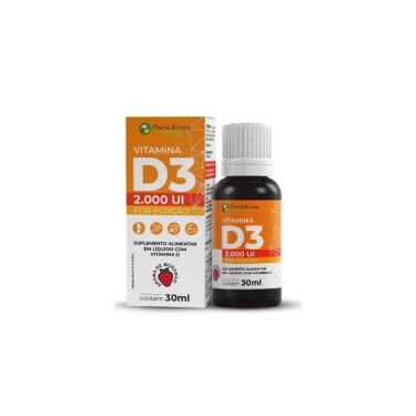 Imagem de Vitamina D3 2000ui 30 ml Sabor Morango Floral Ervas-Unissex