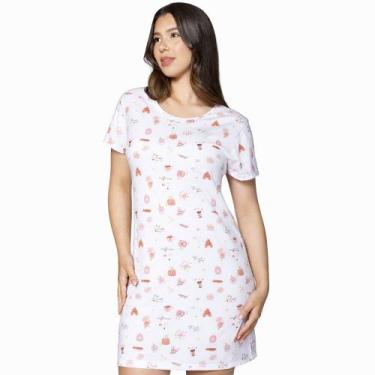 Imagem de Camisola Curta Lupo 24544-001 Estampada, Branco, P