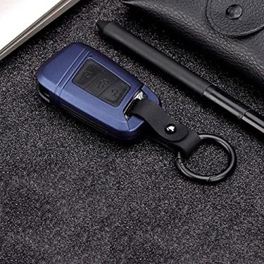 Imagem de WSWJDW Capa de silicone para chave do carro Capa de chaveiro com anel de bolsa, adequado para Skoda Octavia A5 A7 Kodiaq Rapid Yeti para Vw Passat B8 Skoda Superb A7 2017 2018 2019, C   Azul