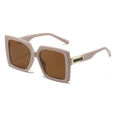 Imagem de Óculos de Sol Quadrado Grandes Mulheres Armação de Metal Vintage Óculos de Sol Masculino Feminino Sombras Retro Gradiente Moda Retrô Óculos, 6, Tamanho Único