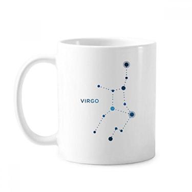 Imagem de Caneca de cerâmica com signo do zodíaco da constelação de Virgem, xícara de porcelana de café