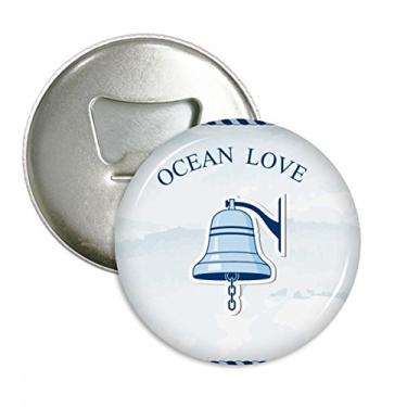 Imagem de Sino oceano amor mar vela padrão abridor de garrafas ímã de geladeira emblema multifuncional